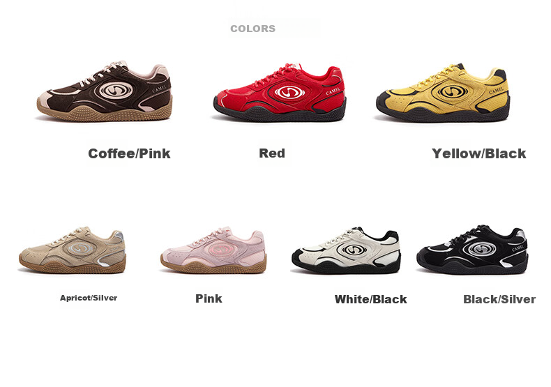 CAMEL Crescent Training Shoes for Women, Versatile Sports Sneakers, Mesh Retro Casual Shoes L25S577059 Pink 35 23