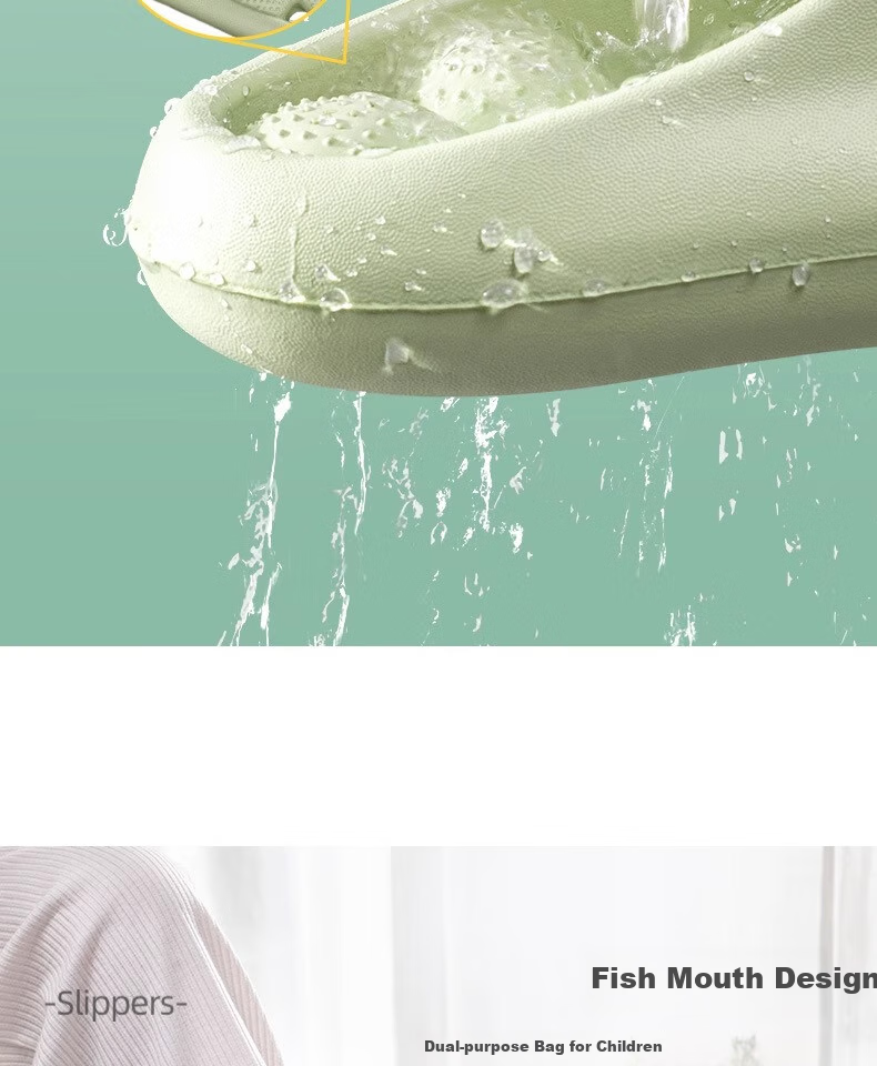 GUOLUOFEI Bathroom Leak-Proof Slippers, Summer Indoor Shower Non-Slip Squishy Hollow Massage Slippers, Green, Size 35-36 4