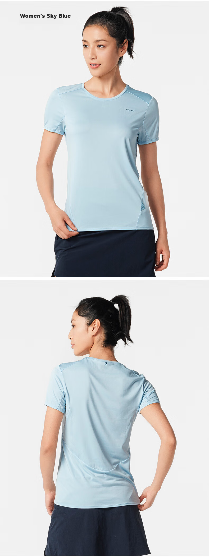 DECATHLON Women's Quick-Dry Sports Outdoor Shirt for Fitness And Running, QUMM Model - Light Purple, Size L - 2497698 12