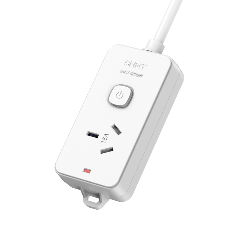 CHNT 16A High Power Air Conditioner Socket with Switch Power Strip/Extension Board/Socket Strip/Power Board/3-Meter Cable, 1-Position Master Control