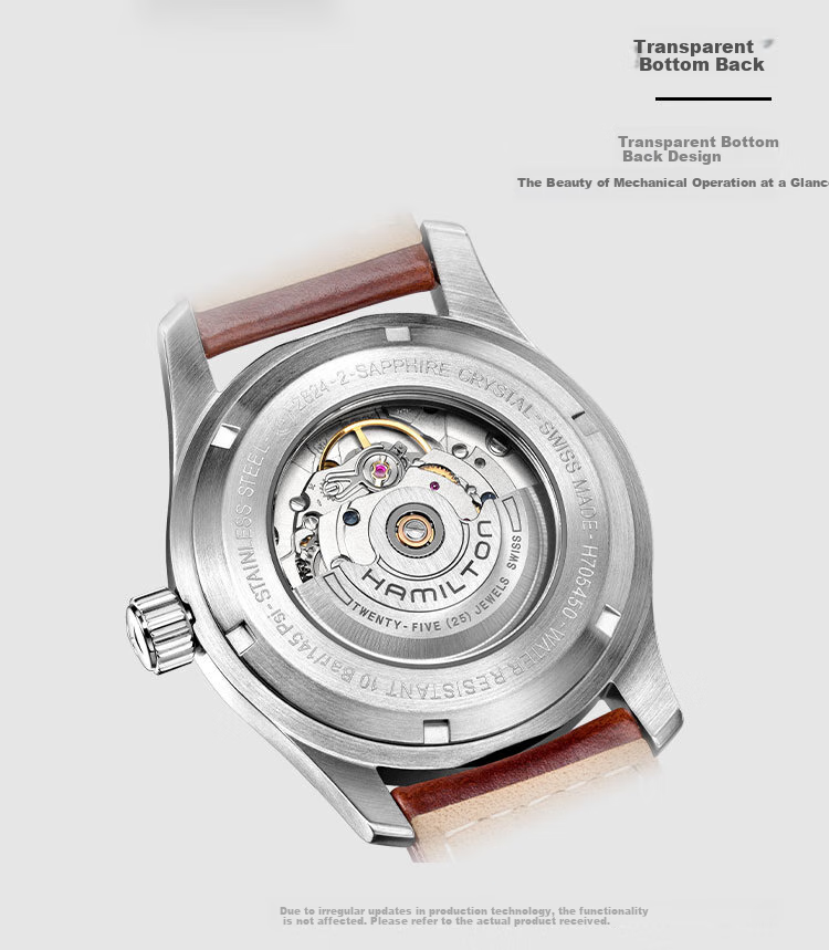 Hamilton Khaki Field Small Red Cap 38 Black Dial Steel Strap Swiss Mechanical Watch, Men's Gift 5