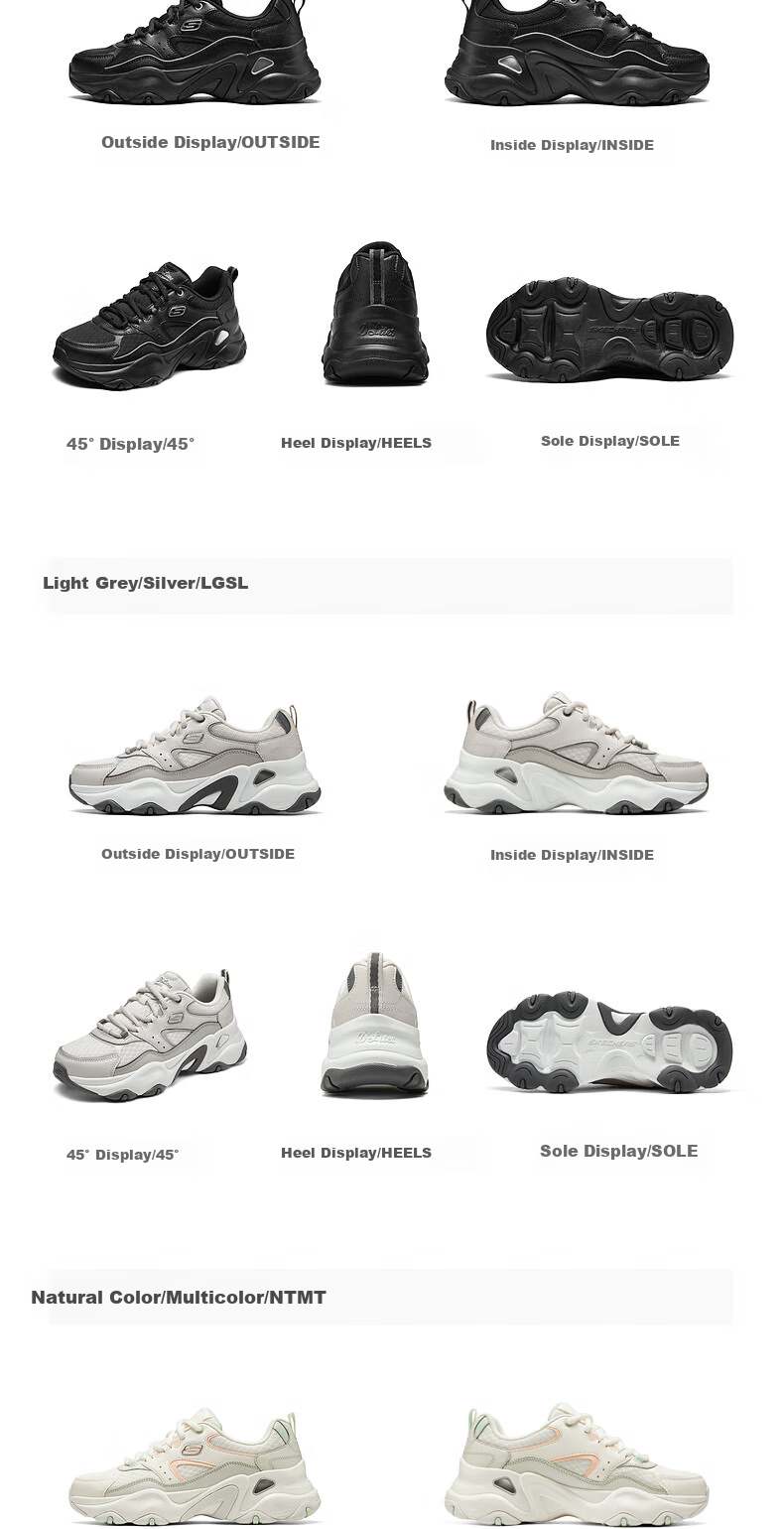Skechers Women's Shoes, Spring Thick-Soled Heightening Sneakers, Versatile Lightweight Soft-Bottom Casual Shoes, Panda Shoes, 150521 4