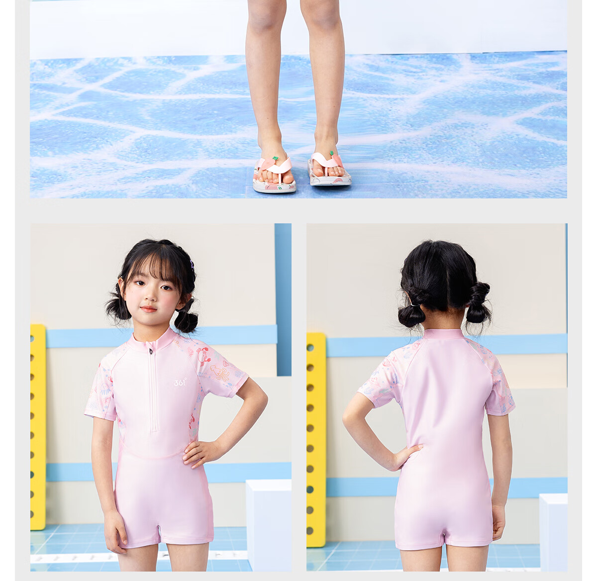 361° Children's Swimsuit One-Piece Square Leg for Girls, Professional Training Swimwear for Toddlers And Older Kids 17