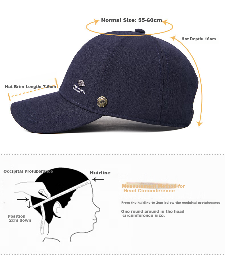 Denssyne High-Quality Hat for Men, All-Season Baseball Cap, Casual Outdoor Versatile Hat for Middle-Aged And Elderly, Brand Authentic Product 4