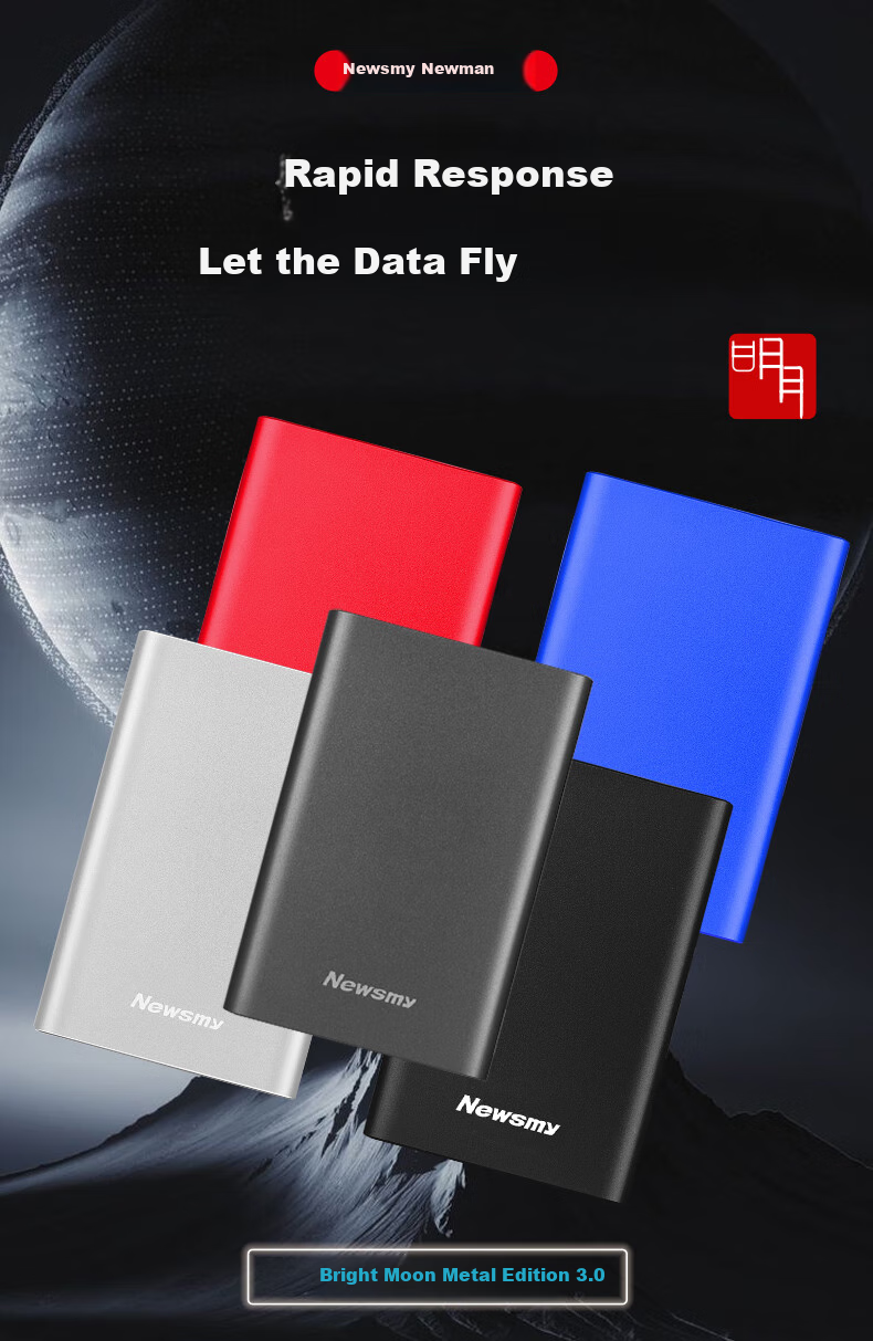 Newsmy 500GB External Hard Drive Mechanical Metal Mingyue Series USB3.0 2.5-Inch Sapphire Blue 112M/S Stable And Durable Large USB Drive 1