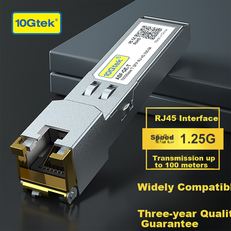 Wanzhaotongguangdian SFP Gigabit Electrical Port/multi-mode/single-Mode Fiber Optic Module, 1.25G-T Electrical Port to RJ45 Converter, 100 Meters; SX/LX/EX/LH/BIDI 550 Meters~80 Kilometers