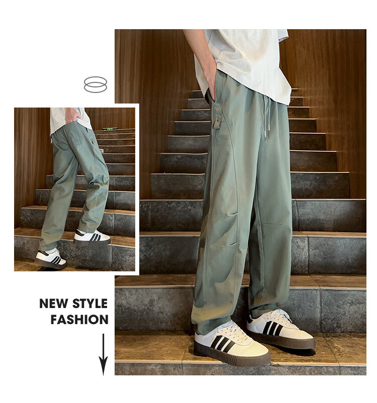 TonLion 2025 Summer Men's Loose Straight-Leg Casual Trousers, Cargo Pants 2