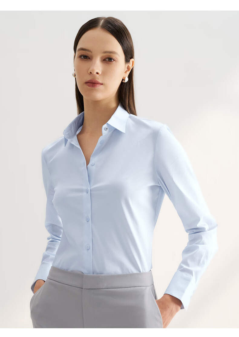 G2000 [Soft And Comfortable] Women's Autumn And Winter Clothing, Mall-Matching Cotton Skin-Friendly Business Commute Comfortable Long-Sleeve Shirt 10