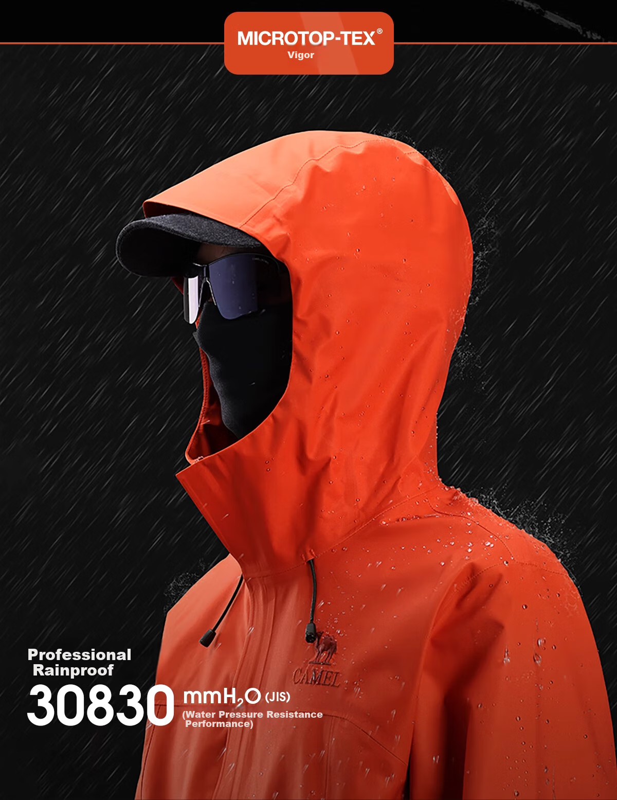 CAMEL Outdoor Hardshell Jacket for Men And Women, 3L Waterproof Rainproof Mountaineering Coat, Professional Storm Protection, Model 1864, Size L 10