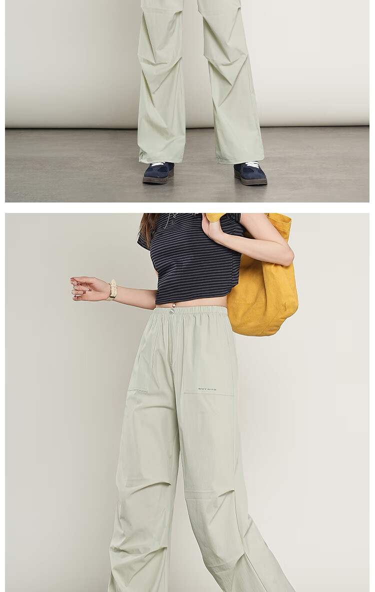 BOPRUIEY Women's Work Pants 2025 Summer Thin Convertible Narrow Leg Sports Hiking Casual Straight Leg Paratrooper Pants 13