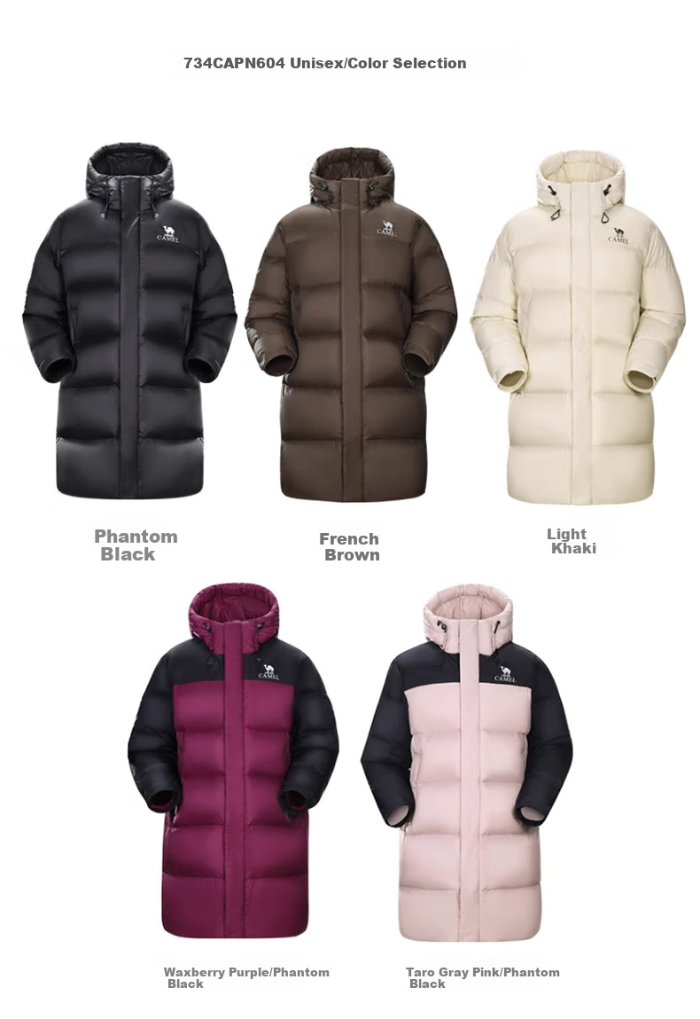 CAMEL Women's down Jacket, Mid-Length Warm Hooded Puffer Coat, down Outerwear, 734CAPN604 L 15