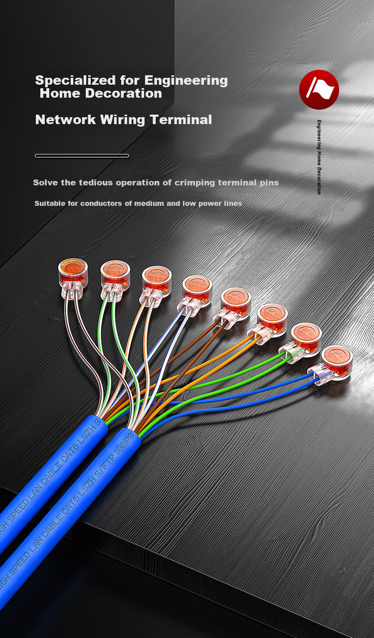 AMPCOM Terminal Block K2 Connector, High-Quality Eco-Friendly Double-Blade Dual-Wire Telephone And Network Cable Connector, Large Number Cable Non-Destructive Extension Connector, 50 Pieces AMK2005 7
