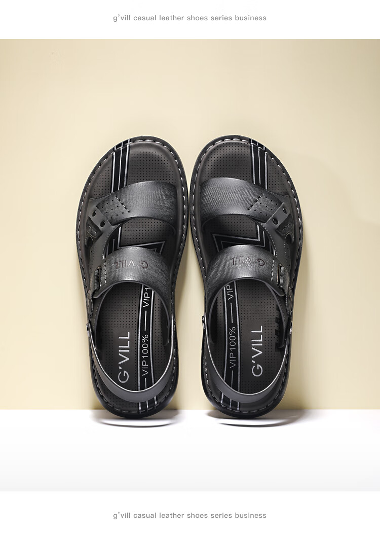 Guizhibu Summer New Versatile Thick-Soled Non-Slip Beach Shoes, Sandals for Outdoor Wear, Breathable Casual Shoes, G307, Gray, Size 40 2