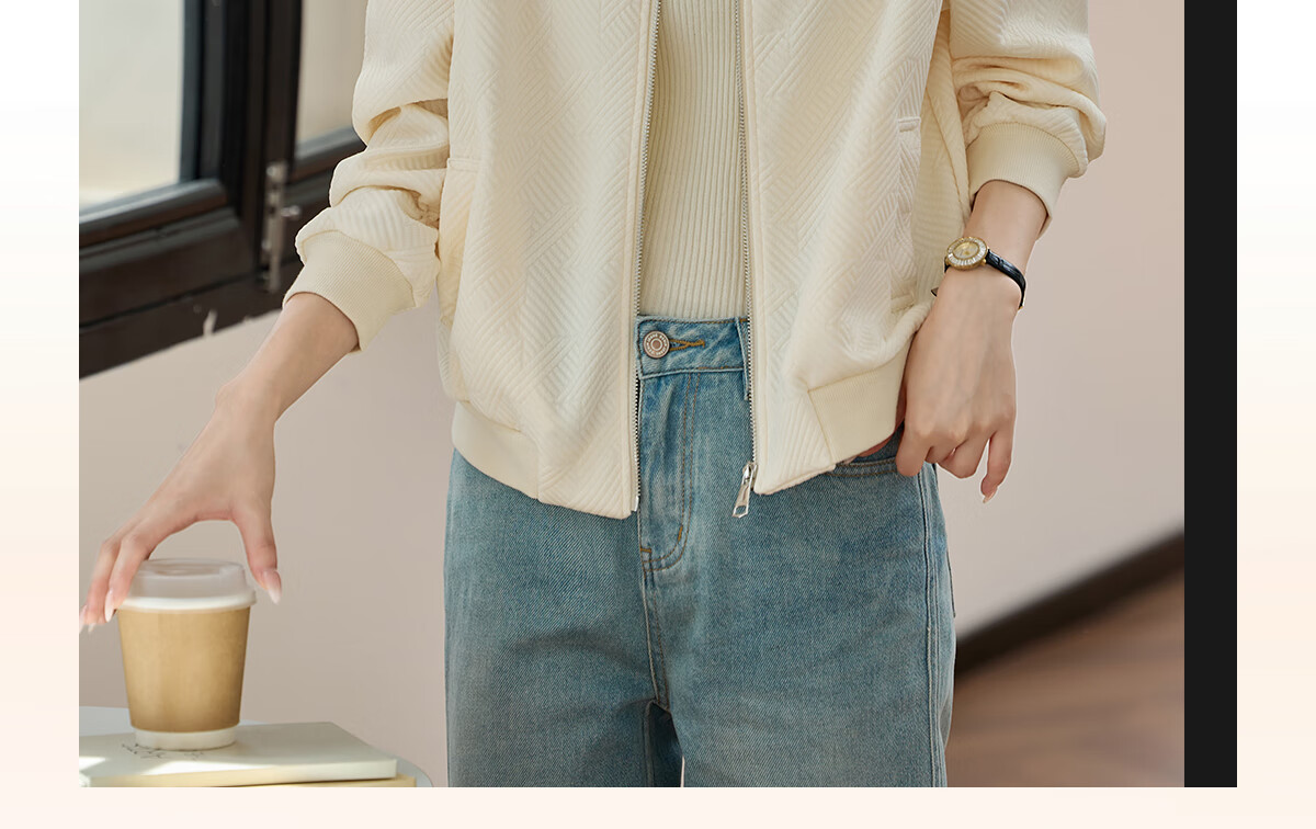 Taxiang Women's Short Jacket, Spring And Autumn Baseball Style Coat, Korean Version Cardigan, Casual Outerwear, T143U2035 4