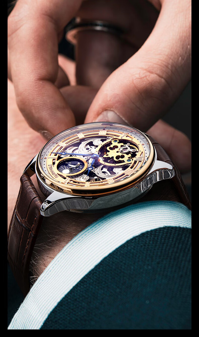MARK FAIRWHALE Carved Watch, Men's Automatic Mechanical Watch, 2026 New Top Ten Watches, National Watch, Qixi Gift for Husband, 6100 10