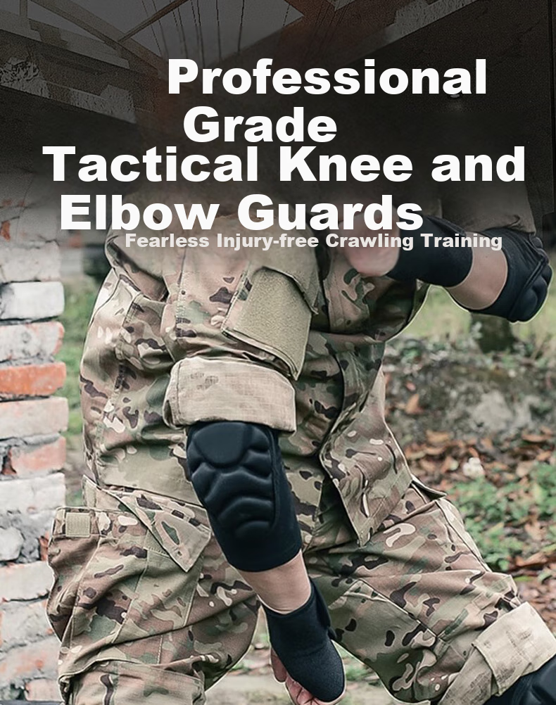Bamaier Tactical Knee And Elbow Pads, Crawling Training Set for New Recruits, Military Training Sportswear, Protective Gear, Thickened Breathable Anti-Fall And Anti-Collisio 1