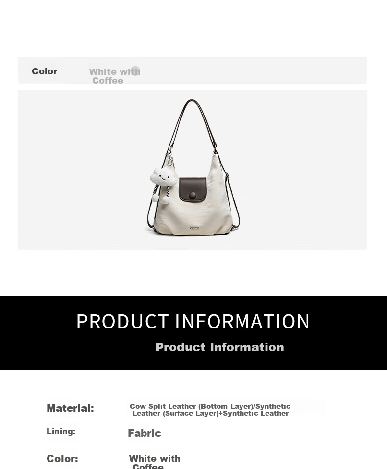C.BANNER Women's Handbag, Cowhide Shoulder Bag, Crossbody And Backpack, Light Luxury Versatile Brand, Birthday Gift for Girlfriend on May 20 8
