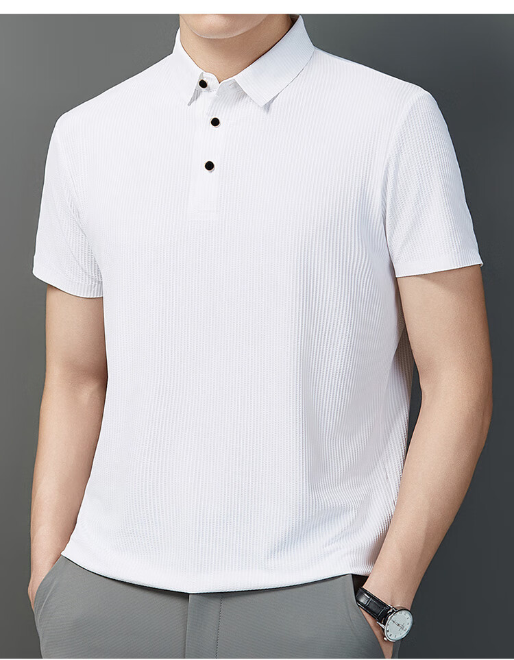 LangSha Polo Shirt for Men, Summer Quick-Dry Ice Silk Cool-Feeling T-Shirt, Loose-Fitting Business Versatile Collared Short-Sleeve, Father's Day Gift 23
