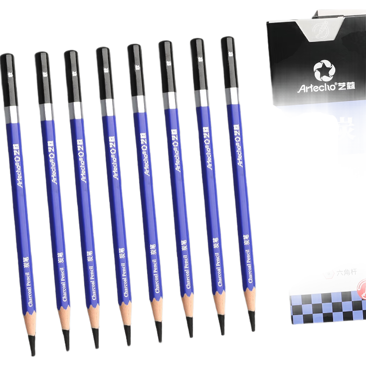 [Lowest Price Online] Mont Marte Yikou Series Sketch Pencils, Art Drawing Charcoal Pencils, Sketching Pencils for Students Beginners, Practice Sketching And Outdoor Painting Pencils, 8-Piece Soft Charcoal Pencil Set ATOD-CM0S27 Art Sketching