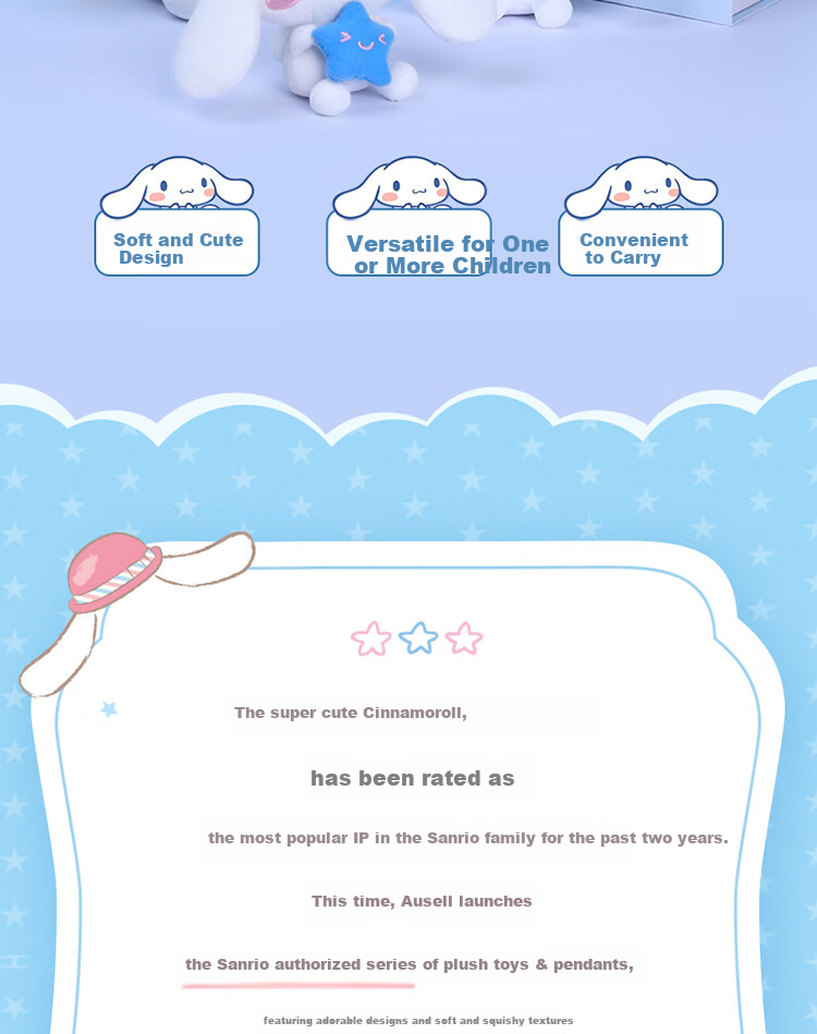 Cinnamoroll Sanrio Plush Pillow Doll New Year Valentine's Day Gift for Girlfriend Birthday Premium Niche 2