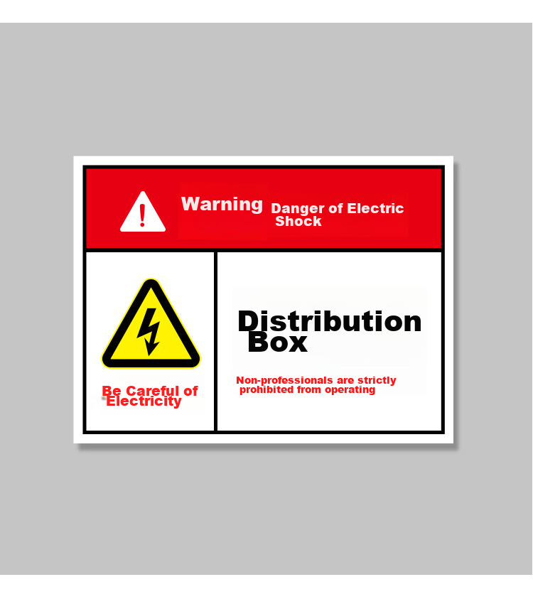 Aimohui Distribution Box Identification Sticker, PVC Safety Warning, Electric Hazard Sign, Distribution Box Label, 20*15cm, 5 Pieces Per Pack 7