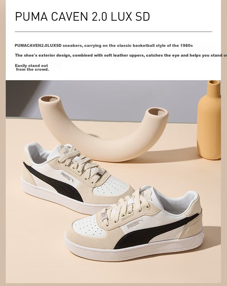 PUMA Versatile Casual White Sneakers for Men And Women, New Summer Skateboard Shoes, Sports Shoes CAVEN 395080 38 2