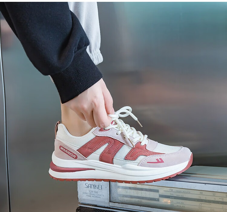 Warrior Official Women's Sports Shoes 2026 Spring New Trendy Shoes for Women Pink Beige Size 38 18