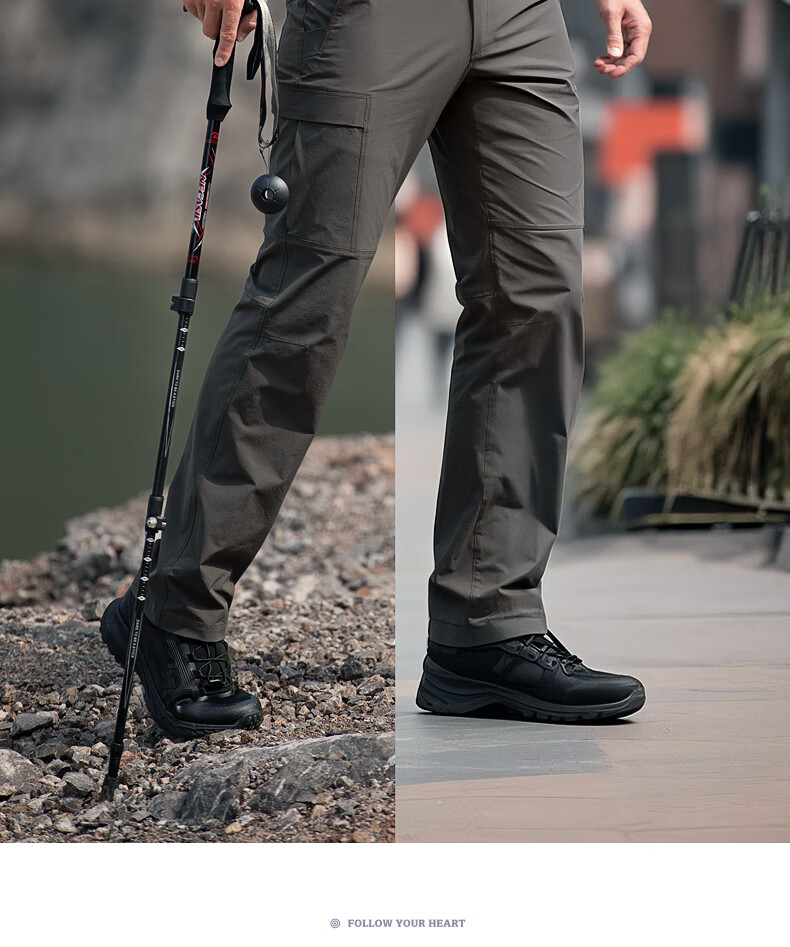 Free Soldier Yanying Spring And Summer Quick-Dry Pants, Teflon Triple Protection, Breathable Men's Sports Pants, Sun Protection UPF50+, Khaki, 38W/30L 13