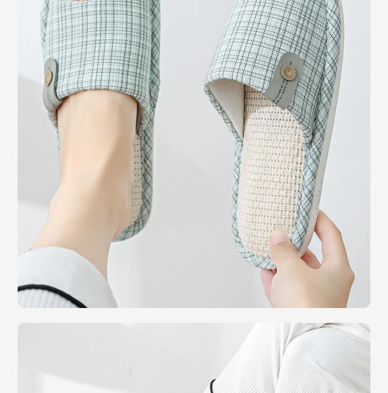 Huameijianbu Linen Slippers, Non-Slip, Couple's Home Indoor Soft-Soled Cotton Linen Floor Slippers, HM6130, Pink, Size 40-41 11