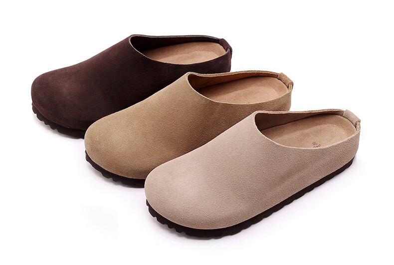 Hengyuanxiang Genuine Leather Birkenstock Sandals for Women, Outdoor Wear, Soft Wood Birkenstock, Retro Closed-Toe, Thick-Soled Height-Increasing Mules for Outdoor Wear, Coffee Color, Size 37 12