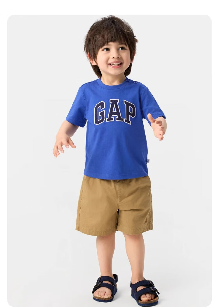 GAP [Same Style for Older And Younger Kids] Boys' Summer Moisture-Wicking Quick-Dry Short-Sleeve T-Shirt Children's Clothing 775228 19