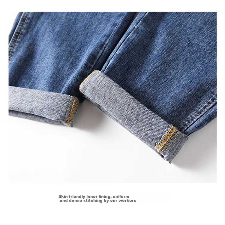 JEEP Men's Jeans, Spring And Summer Straight-Leg Loose Casual Pants, Versatile Trendy Trousers for Men, Blue, Size 28 15