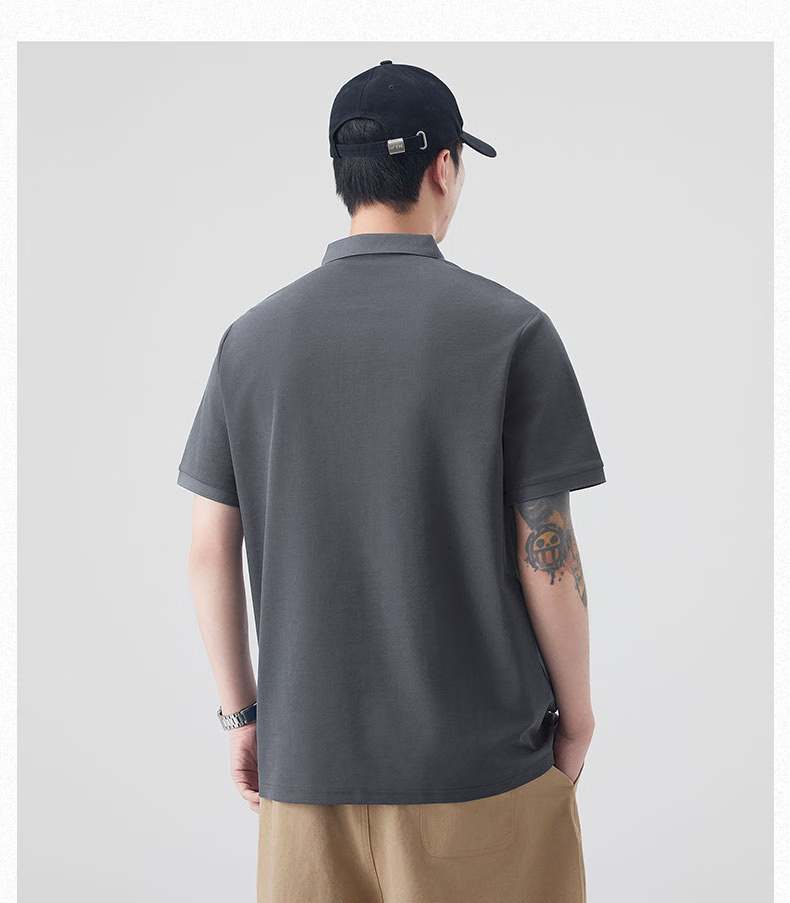 MMOPTOP Father's Day Suoluna Antibacterial Ice Silk Quick-Dry Polo Shirt, Summer Men's Business Casual Short Sleeve MP14 Black XL 24