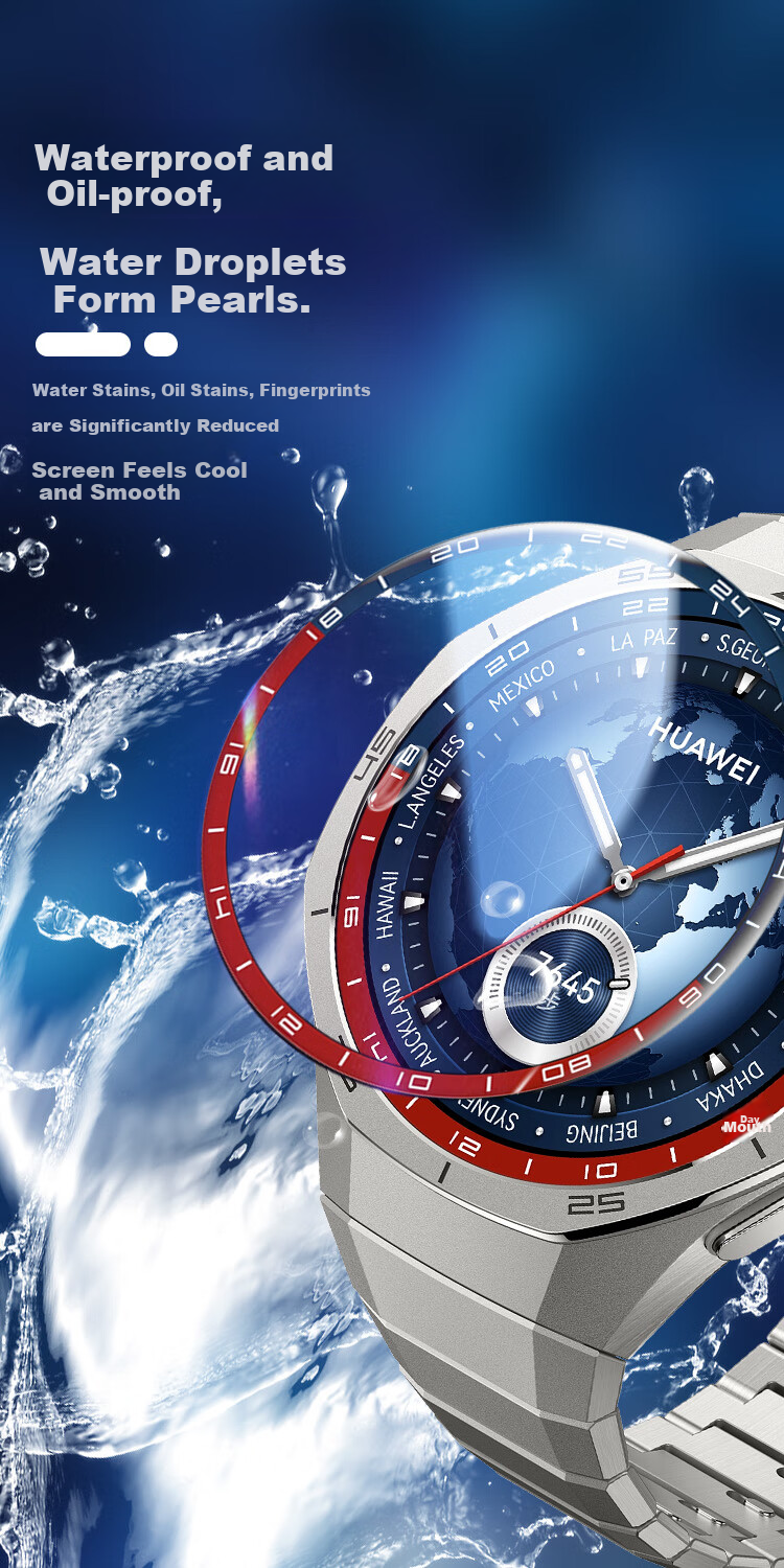 Freeson Compatible with Huawei WATCH GT5 Pro, High-Definition Screen Protector for GT5Pro Smart Sports Watch, Ultra-Thin Anti-Scratch Protective Film Composite Film [Two-Pack] 46mm Red And Blue Scale 4