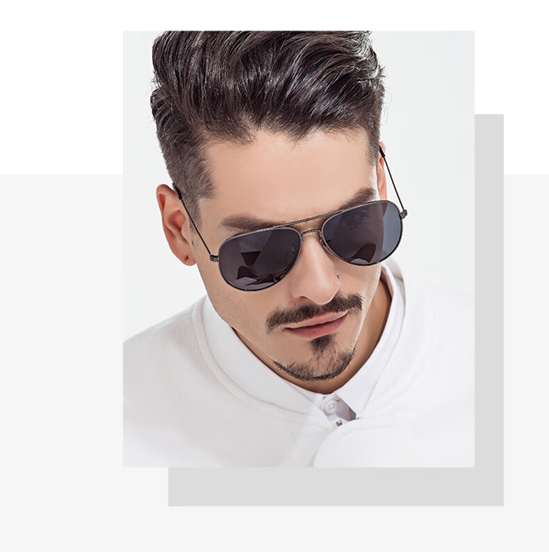 CAXMAN Sunglasses for Men And Women, Polarized Aviator Sunglasses, High Definition Driving Glasses, S1 Gun Frame with Gray Lenses 2