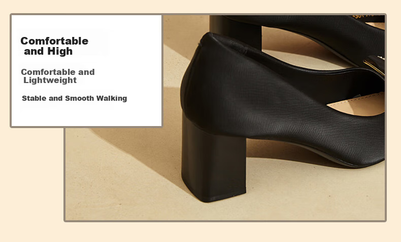 DAPHNE Square Toe Chunky High Heels for Women, Comfortable Shallow Mouth Elegant Fashion Shoes, Height-Increasing Commuter Women's Pumps, Beige, Size 36 12