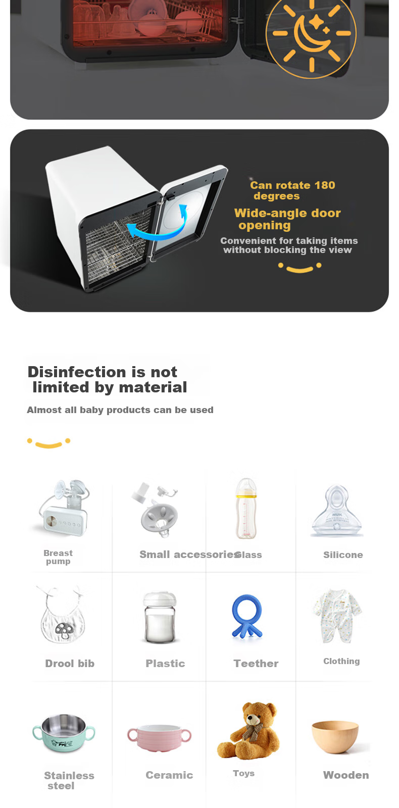 SMARTcare Baby UV Bottle Sterilizer with Drying Function, Four Series Mercury-Free Lamp Beads, Imported Sterilization Cabinet, 25L Silver 12