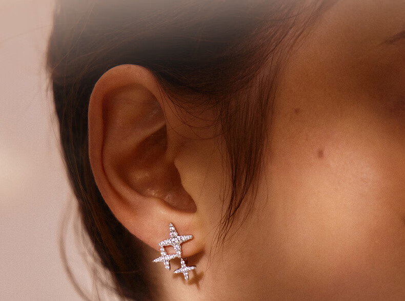 HEFANG Jewelry Starlight Stud Earrings, Simple Ear Jewelry, Birthday Gift [520 Valentine's Day Gift], for Girlfriend 4