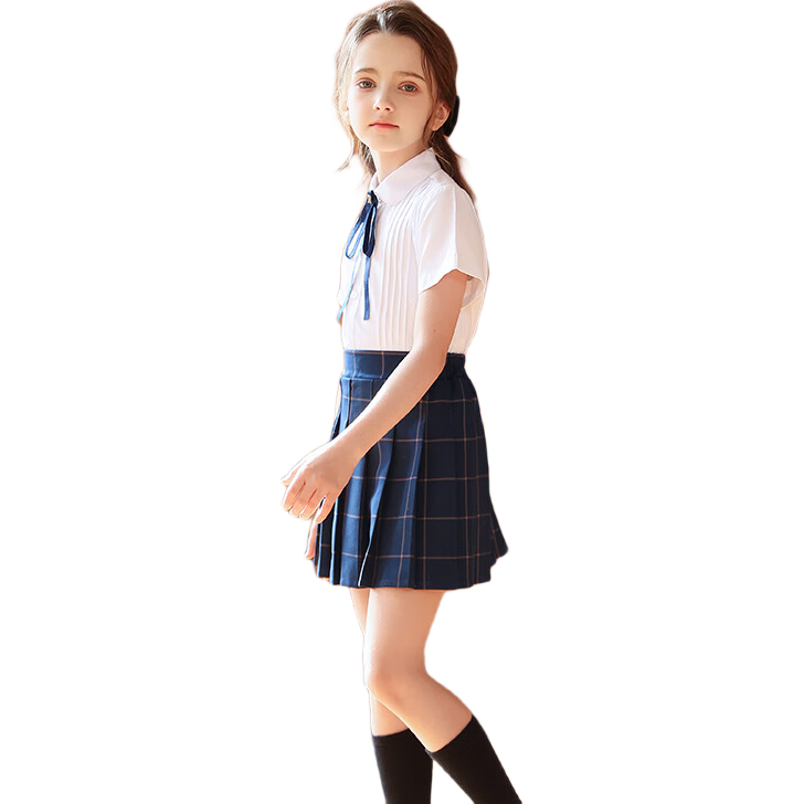 Yinuofang Girls' Short-Sleeve Shirt, Children's Summer White Blouse for Graduation Performance, Girls' Half-Sleeve Chorus Uniform T-Shirt