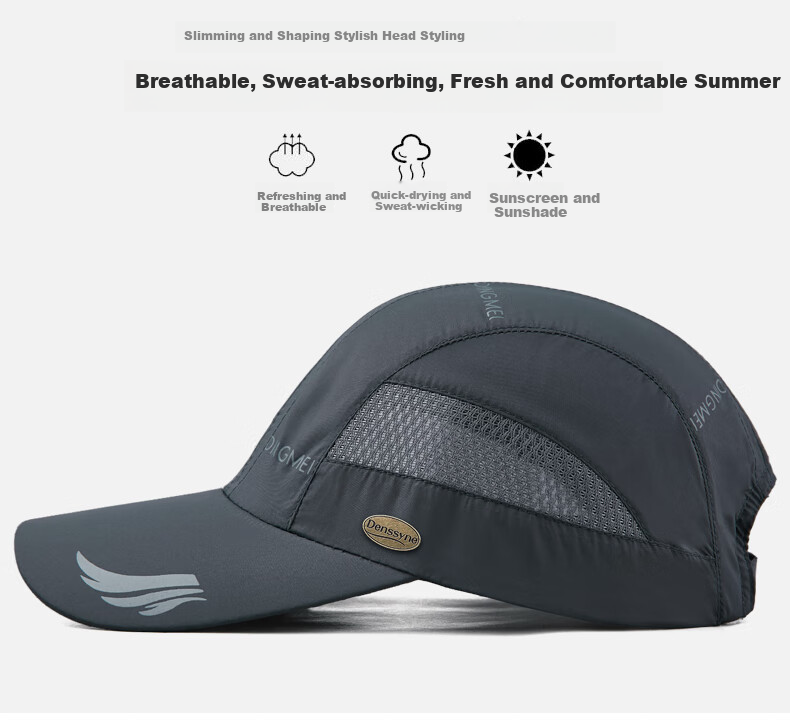 Denssyne Men's Summer High-End Baseball Cap, Lightweight Mesh Breathable Sun Hat, Hiking Cap, Sports Sun Protection Cap 3