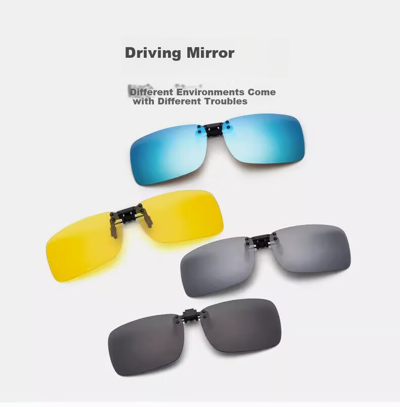 Boshide Polarized Clip-On Sunglasses for Prescription Glasses, Driving Clip-On Sunglasses with UV Protection, Polarized Black Gray Lenses 6
