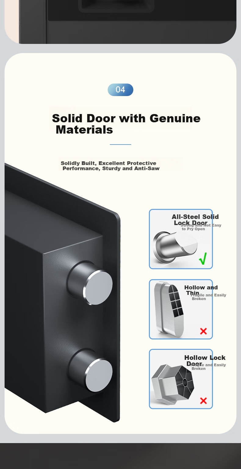 Deli Safe, Home Electronic Password Safe Box, Office Financial Special Small File Cabinet, Wall-Mounted Or Built-In Confidential Cabinet, Can Be Fixed Installation, 20cm Obsidian Black 5