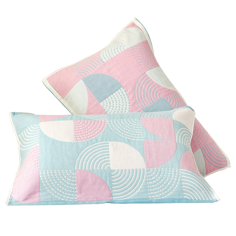 Jinhao Pure Cotton Pillowcase Four-Layer Gauze Double Breathable Sweat-Absorbent Pillow Towel 50x80cm Single Pack Star Dot
