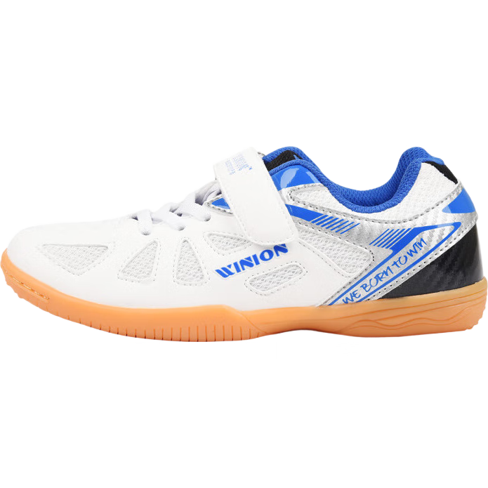 WINION Premium Table Tennis Shoes for Children Boys Girls, Professional Non-Slip Wear-Resistant Training Shoes, White Blue Size 36
