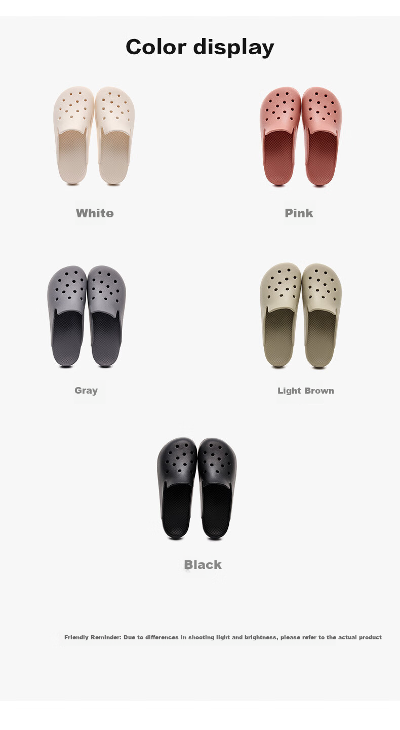 GUOLUOFEI Mule Perforated Shoes for Men And Women, Summer Outdoor Slippers, Non-Slip Waterproof Beach Sandals to Match Skirts, Gray, Size 43-44 3