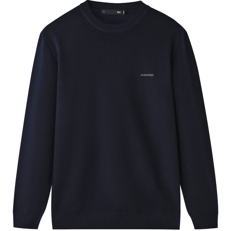 HLAHLA Men's Knitted Sweater Light Business Classic Series Crew Neck Winter Pullover