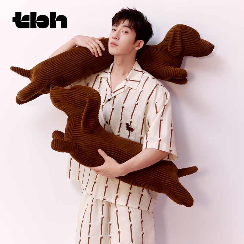 Tbh [Jing Baren Style] Sausage Dog Two-In Flannel Warm Blanket Throw Pillow, Fleece Blanket Cushion Gift