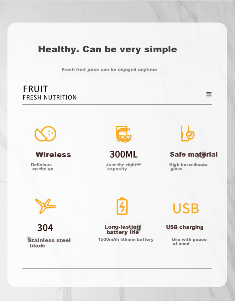 CHIGO Portable Household Juicer Wireless Charging Juice Blender Outdoor Travel Cup 1L Small Ice Crushing Fruit Juicer Birthday Gift M01 2