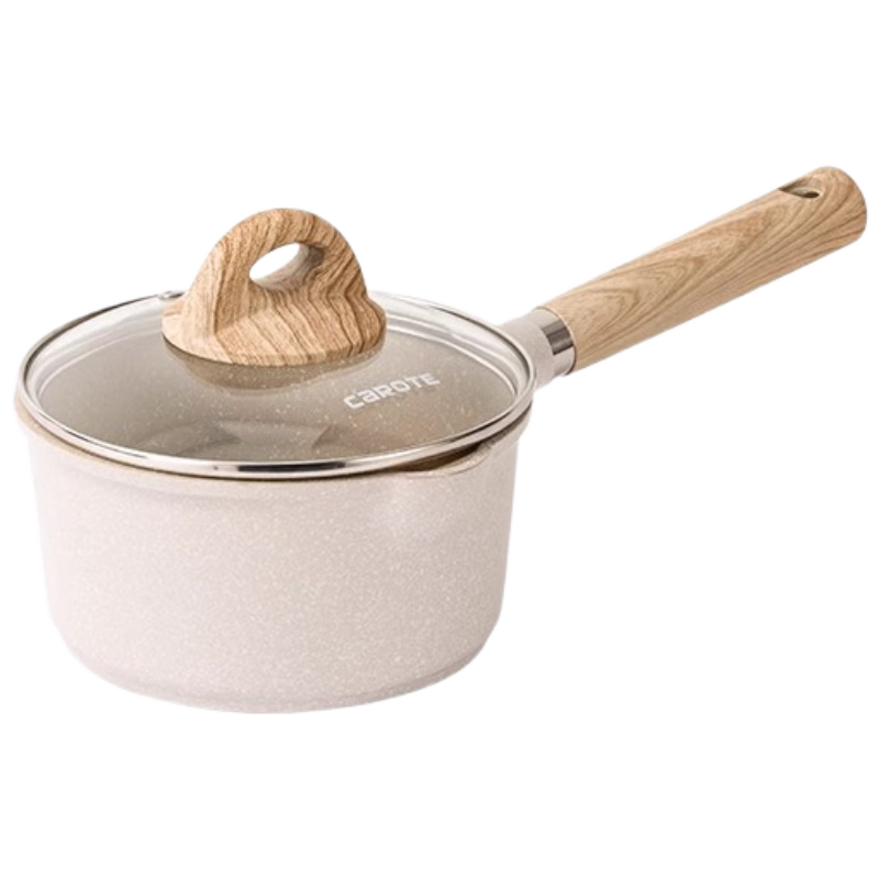 CaROTE Maifanshi Small Milk Pot, Baby Food Pot, Infant Frying And Cooking All-In Pot, Non-Stick Titanium Pot, Home Use Soup Noodle Pot, 18cm