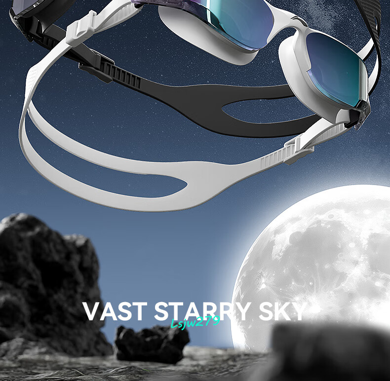 Li-Ning Swimming Goggles for Men And Women, Stylish Comfortable Coated Swimming Glasses, High-Definition Waterproof Anti-Fog Swim Glasses 2793 Blue And Black 1